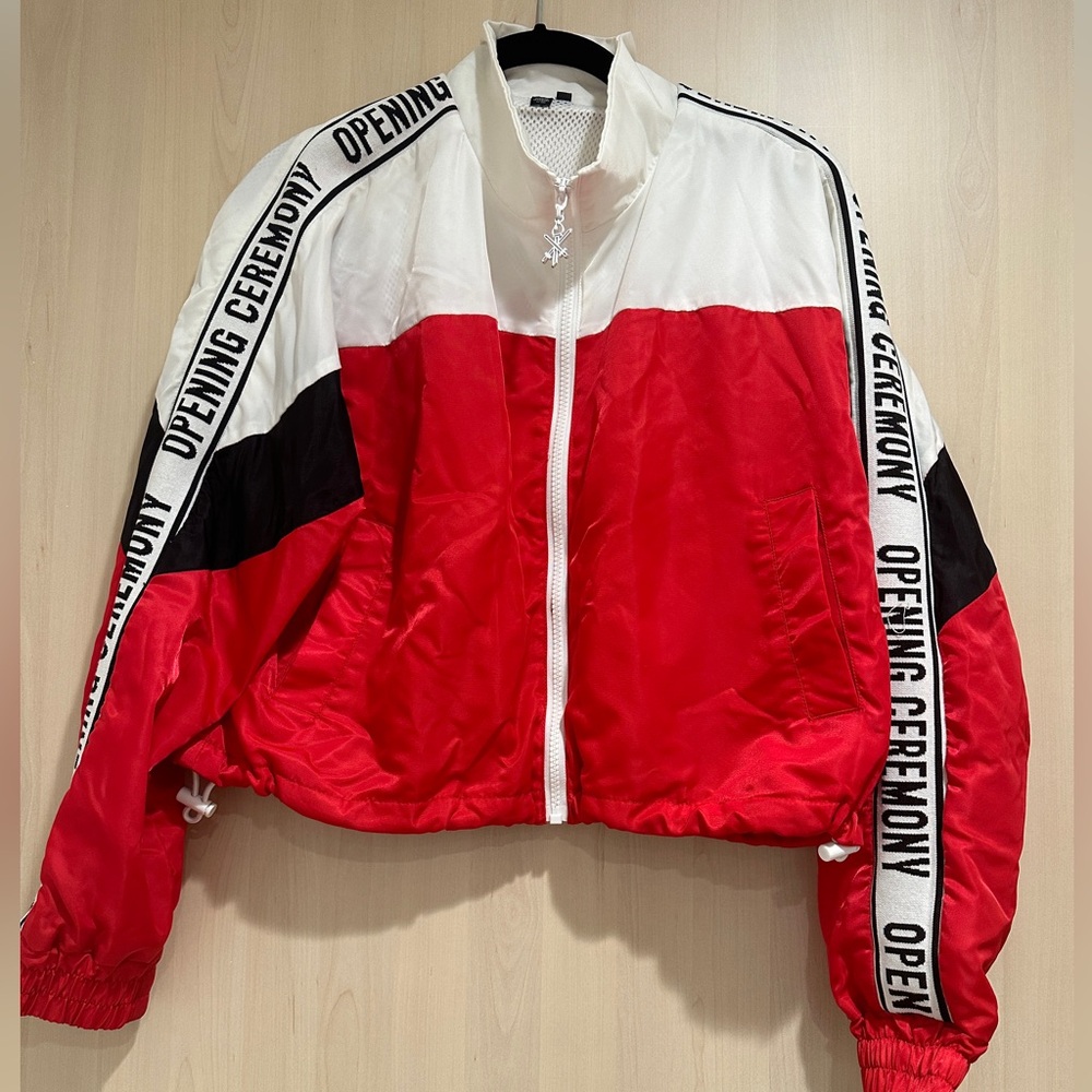 Opening Ceremony Colorblock Pattern Bomber Jacket